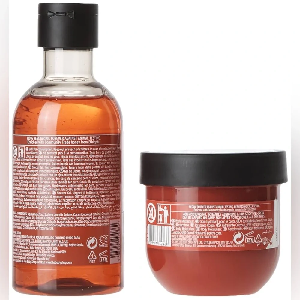 THE BODY SHOP LATHER & SLATHER STRAWBERRY GIFT CASE (NEW WITH TAGS)